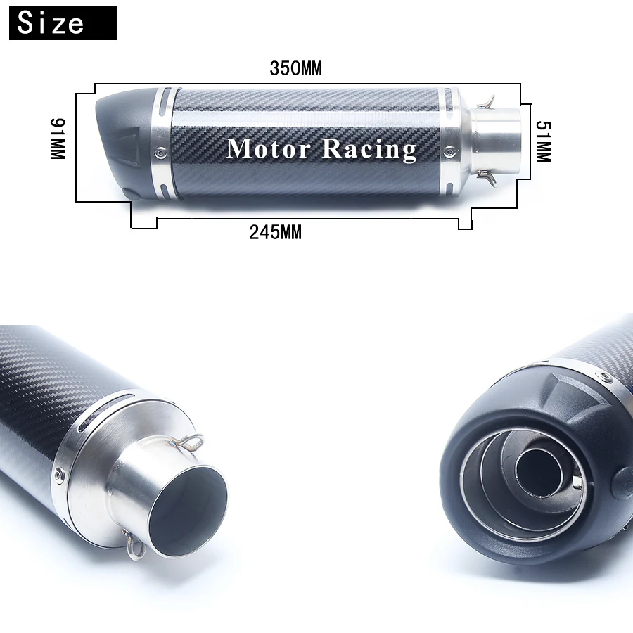 Глушитель для мотоцикла Escape 51 дБ выхлопная труба из углеродного волокна MT09 MT07 MT05