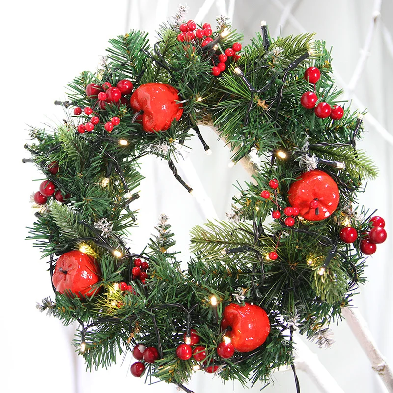 Рождественская большая вишневая Европейская гирлянда QL подвеска из ротанга