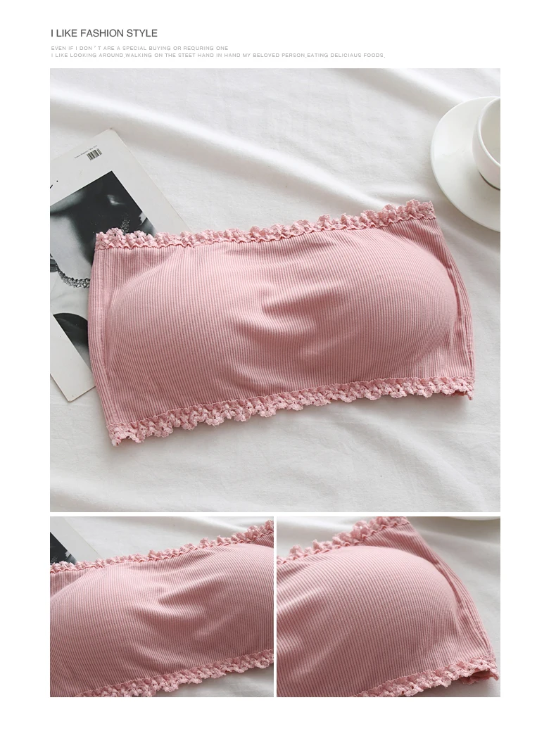 271 Pink Сексуальный летний женский бюстгальтер без бретелек, цветочный кружевной топ-труба, Одноцветный укороченный топ, бесшовное мягкое нижнее белье, нижнее белье - Цвет: 271 Pink