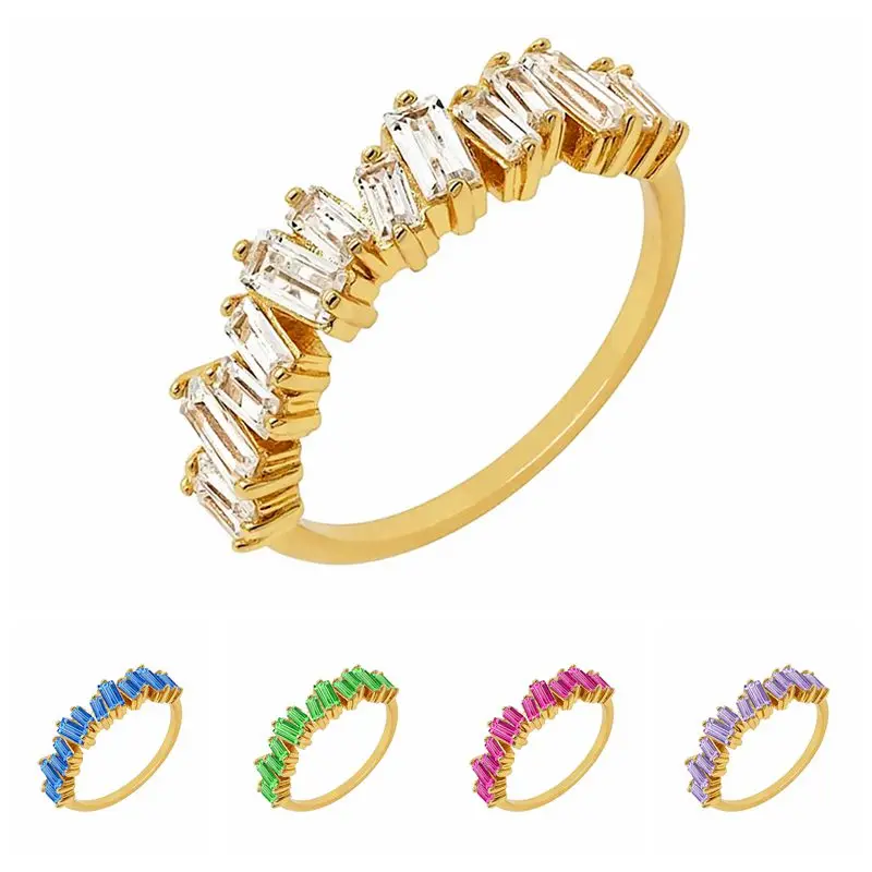 

Plated 24K Gold/925 Silver Crystal Ring Engagement Wedding CZ Band Rings For Women Fashion Exquisite Jewelry Birthday Gift