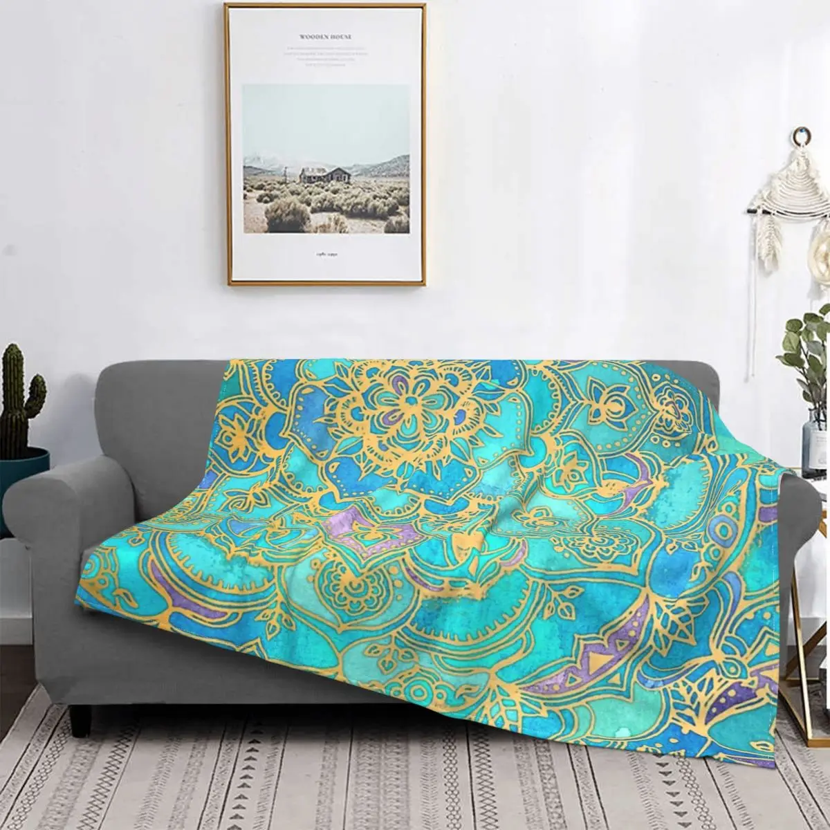 

Manta te75ida de zafiro y Jade, colcha para cama a cuadros, edredones, manta de lana, funda для детей