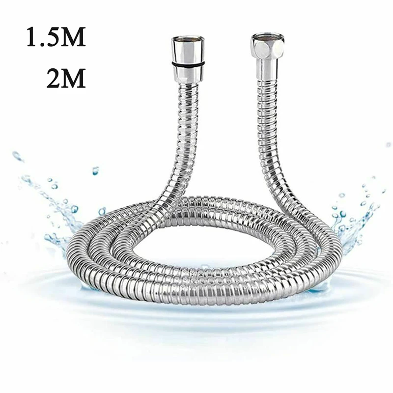 

Shower Hose Chrome Flexible Water Pipe Fittings for Bath Tube Stainless Steel Showerhead Bathroom Accessories Tool 1.5M/2M