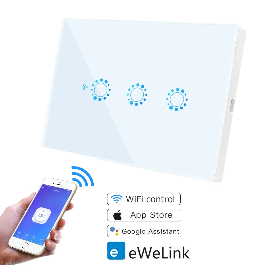 110V Стандартный WI-FI Smart Touch Стекло Панель переключатель приложение Дистанционное Управление сроки Совместимость с iOS и Android OS 1/2/3 переключатель