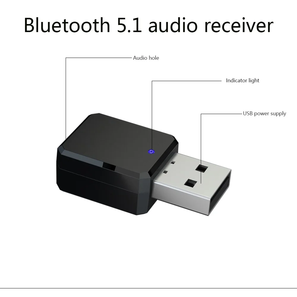 Kebidu Car Kit Bluetooth 5.0 Mini Audio USB Receiver Adapter 3.5Mm Aux Wireless Music Stereo for Radio Hands-free Calling | Электроника