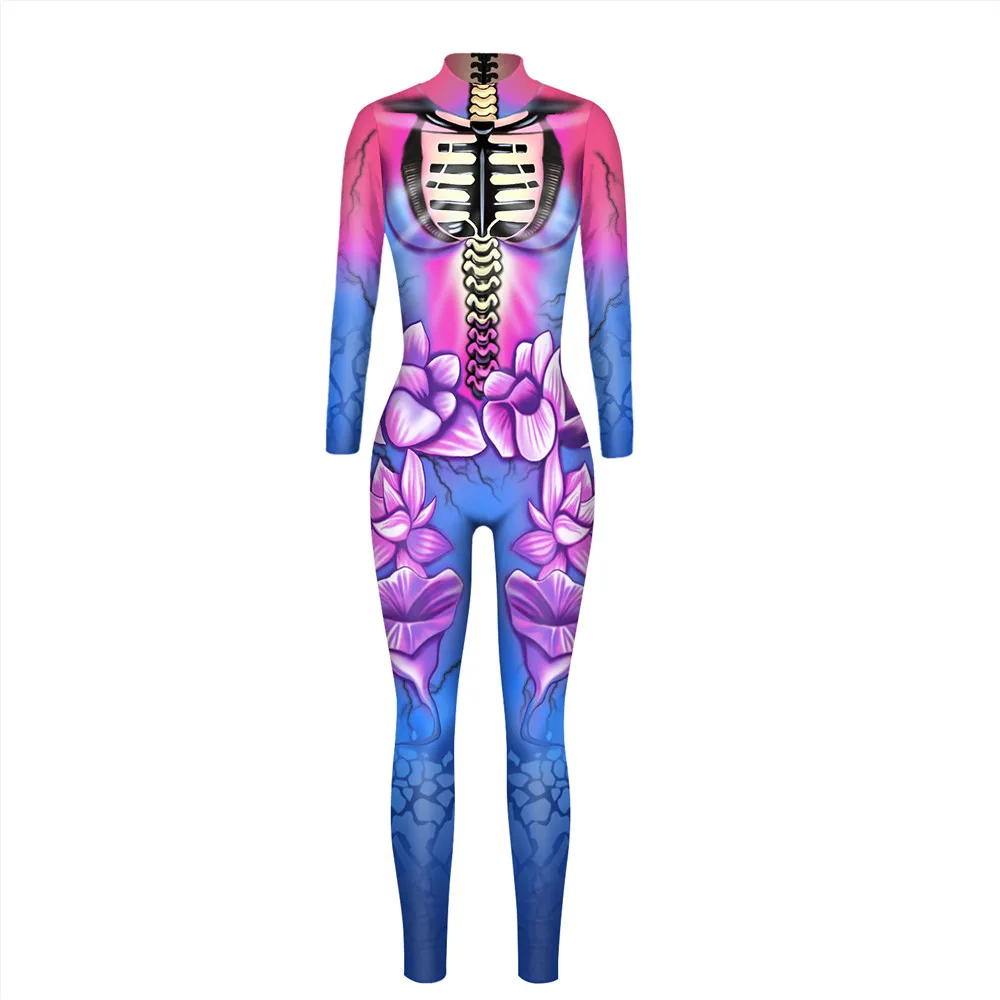 2020 новости Скелет страшный костюм для Хэллоуина женщин комбинезон с вампиром