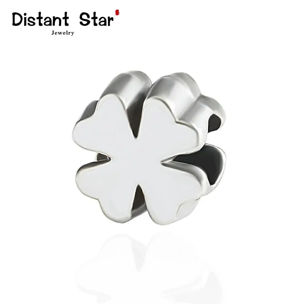 5 шт. Серебристые luckly Европейские Бусины с четырехлистным клевером сделай сам