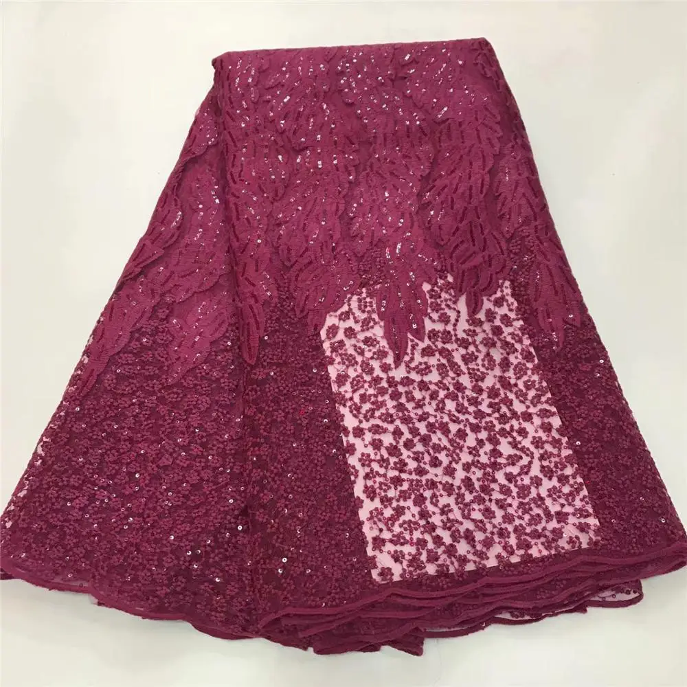 

2020 High Quality African Sequins Lace Fabric Green French Net Embroidery Tulle Lace Fabric For Nigerian Wedding Party Dress