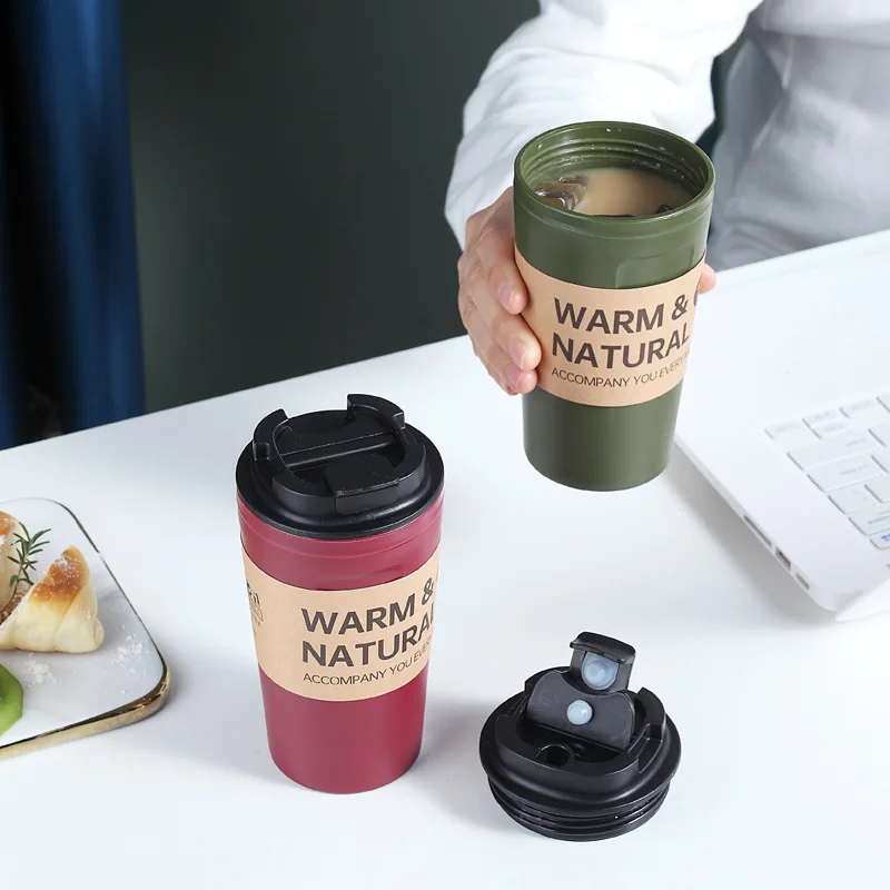 

420ml Portable Coffee Cup Mug Summer Cold Cups Tumbler Tea Cup With Lid Coffee Mugs Outdoor Camping Hiking Picnic Travel Car Mug