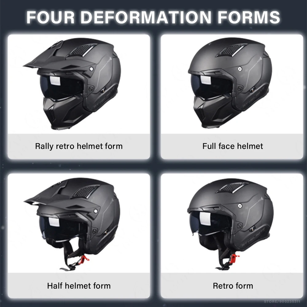 Мотоциклетный модульный шлем MT для мужчин 3/4 полушлемов мотошлемы