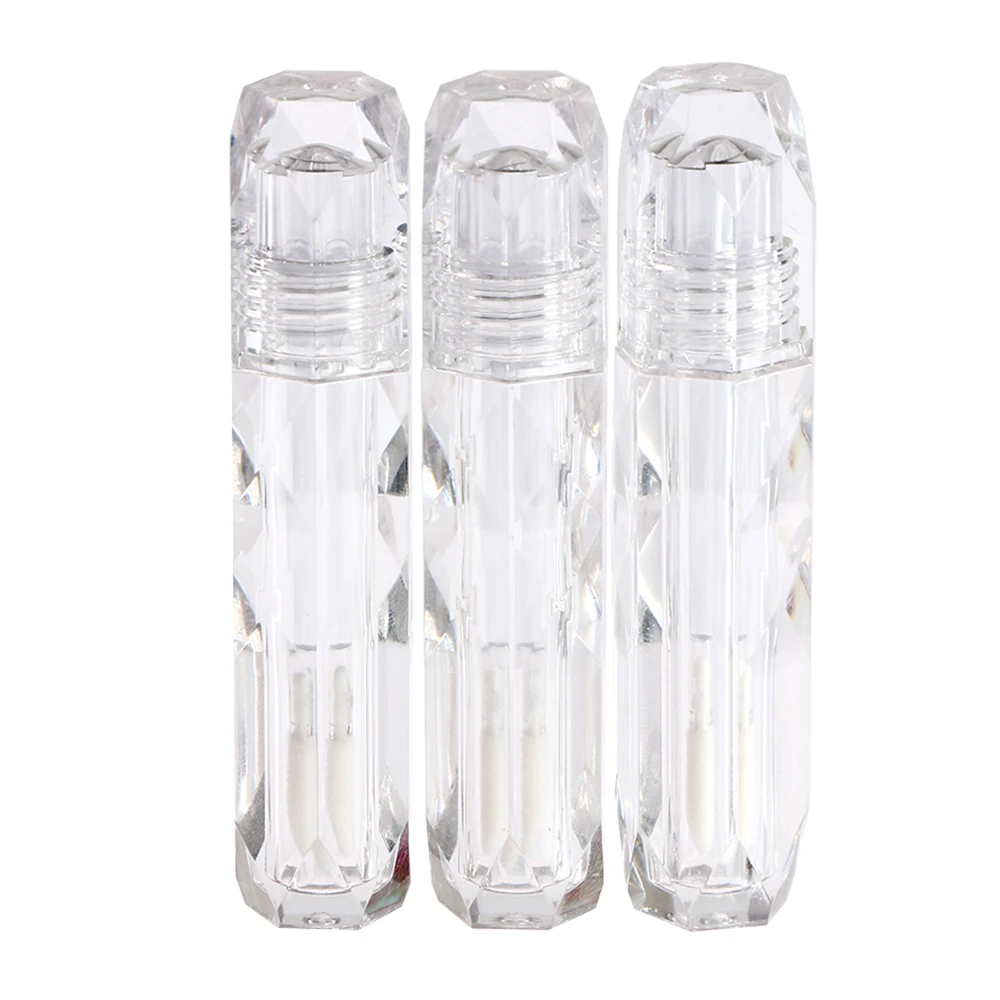 

3PCS 4ml Lip Gloss Tubes Empty Clear Crystal Lipstick Lip Blam Refillable Bottles Portable Women DIY Makeup Cosmetic Containers