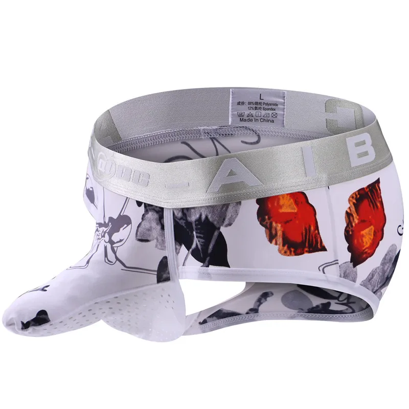 Трусы-стринги мужские сетчатые с низкой посадкой и мешочком для пениса |