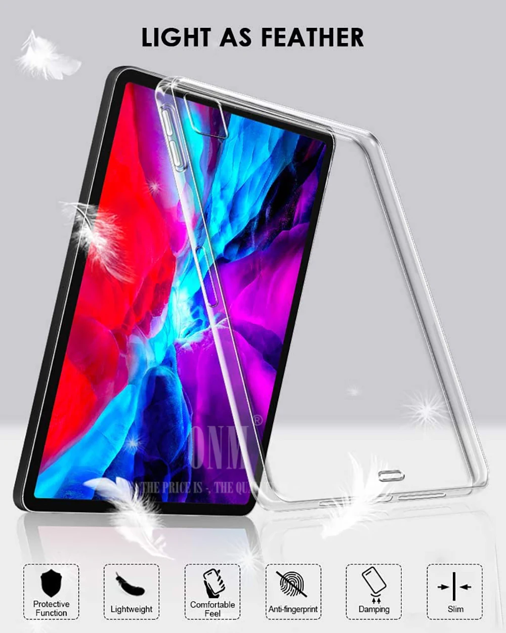 Чехол для iPad Pro 12 9 2020 TPU силиконовый прозрачный ультра тонкий мягкий чехол Apple