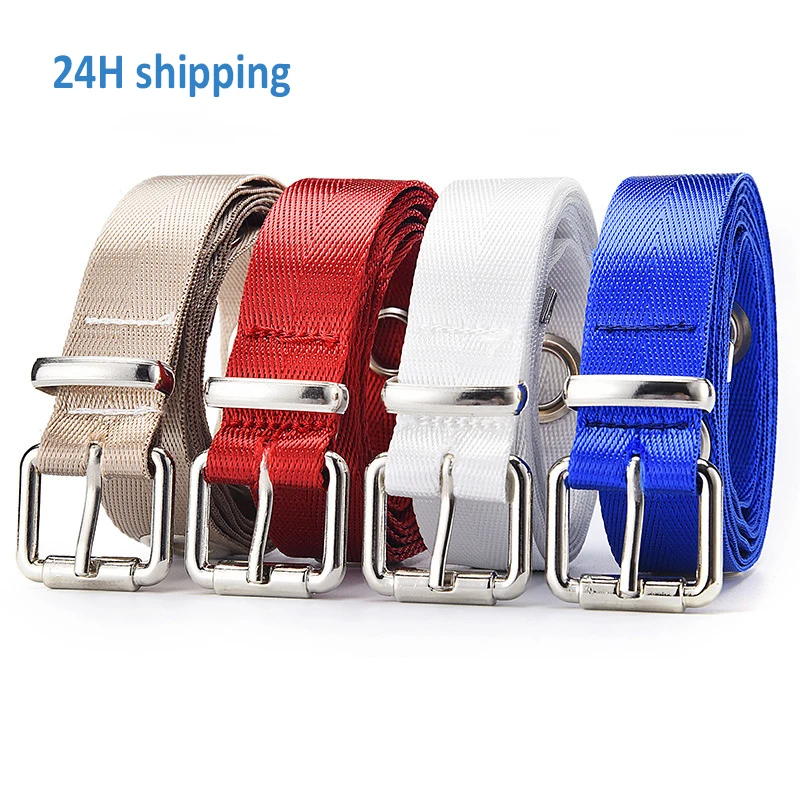 

2021 New fashion purecolor belt circle pinhole buckle personality wild canvas men and women luxury belts womans punk rock belt