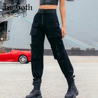 insgoth streetwear cargo pants women casual joggers black high waist loose female long trousers harajuku fashion pants lady pant