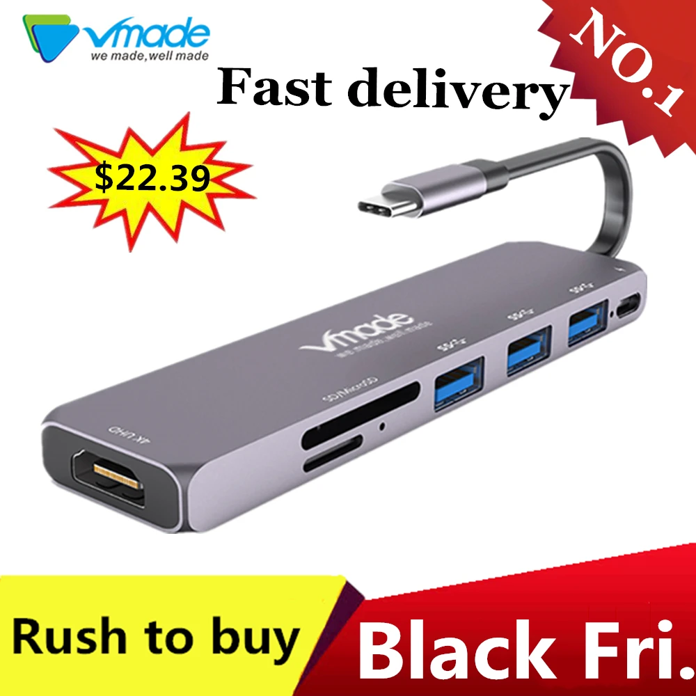 Vmade usb-хаб C концентратор для Мульти USB 3,0 HDMI адаптер док-станция для MacBook Pro Аксессуары USB-C type C 3,0 разветвитель 3 порта USB C концентратор