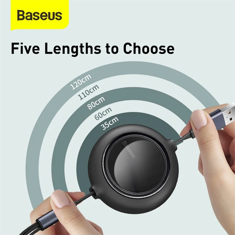 baseus 3 in 1 type c usb cable for iphone 12 pro max retractable micro usb c fast charging for huawei xiaomi samsung date cord free global shipping