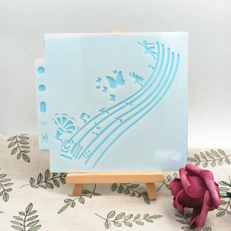 Комплект из 2 предметов музыка трафарет оленя картина шаблон DIY стен Скрапбукинг