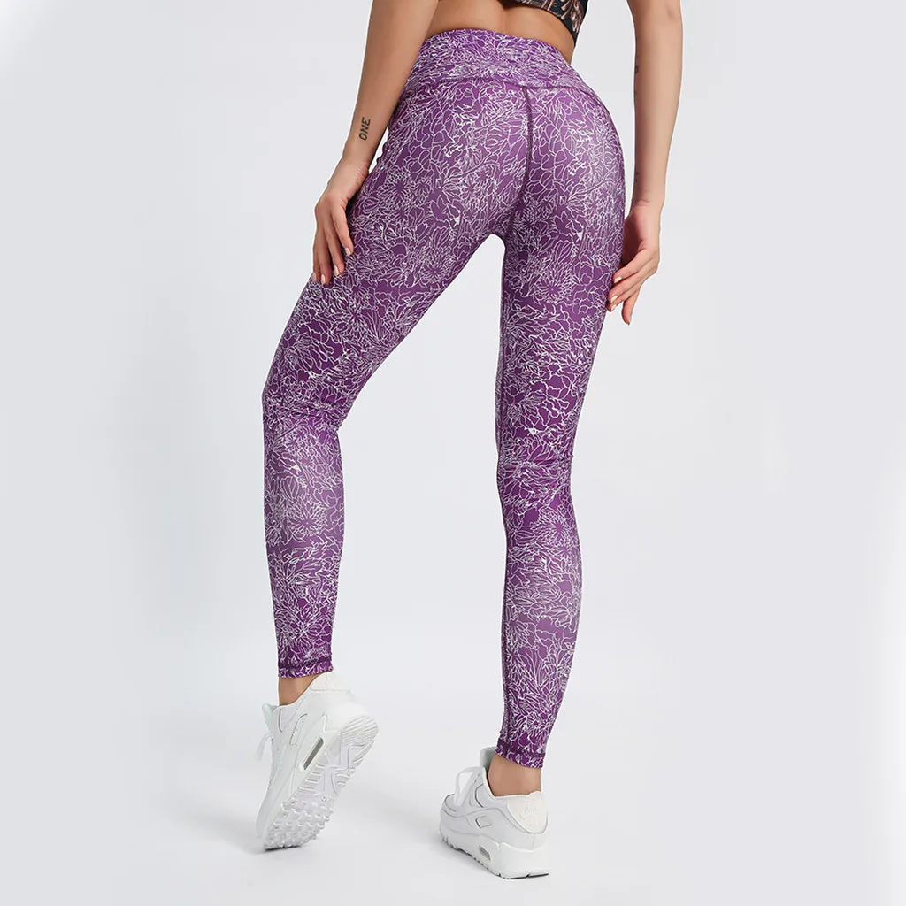 Штаны для йоги с завышенной талией спортивные Леггинсы фитнеса женские колготки