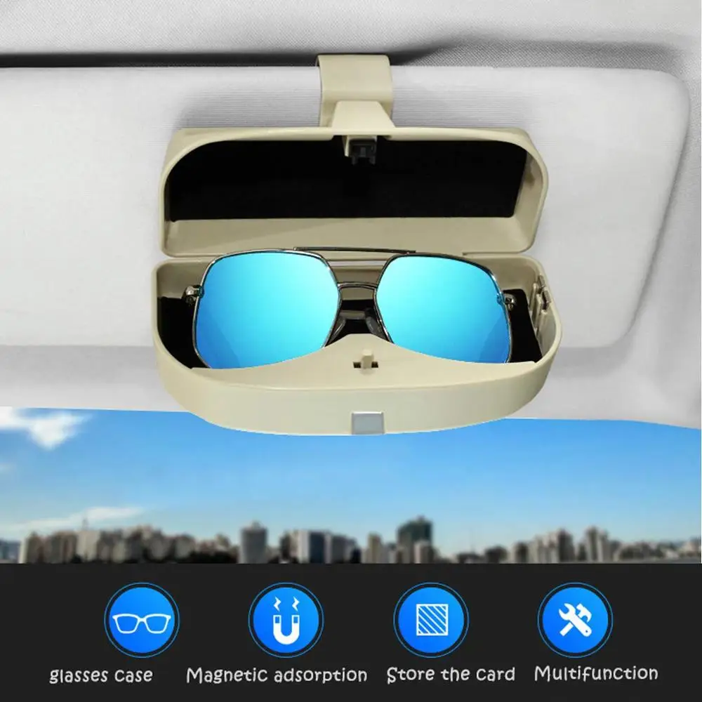 

Glasses Case Holder Clip for Car Sun Visor, Eye Sunglasses Organizer Mount with Ticket Card Clip- Apply to All Car Models