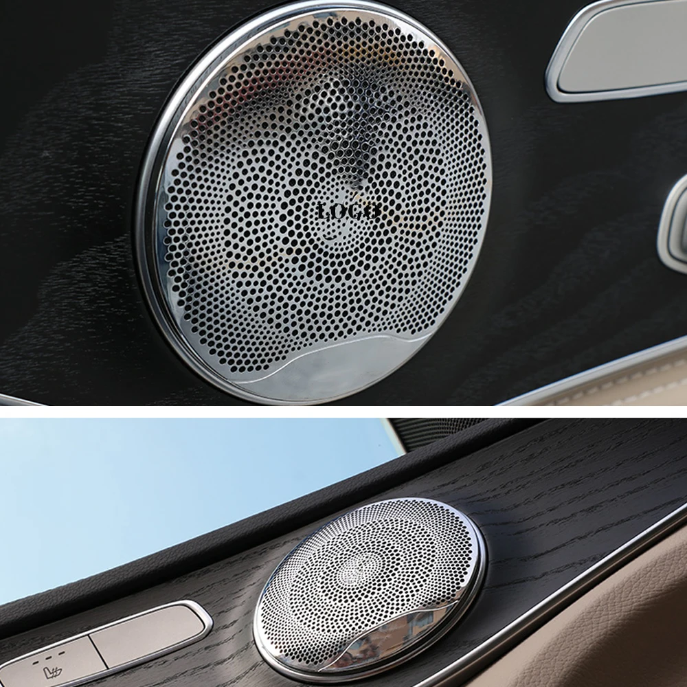 

Car Door Audio Speaker Decor Cover Sticker Trim Accessories For Mercedes Benz W212 W211 W205 W213 GLC C E Class Auto Sound Case
