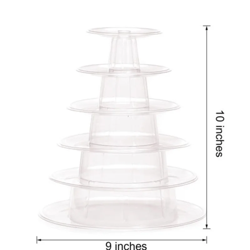 

6 Tiers Macaron Parties Tower Chocolate Cake Round Layers Rack Stand Wedding Kit