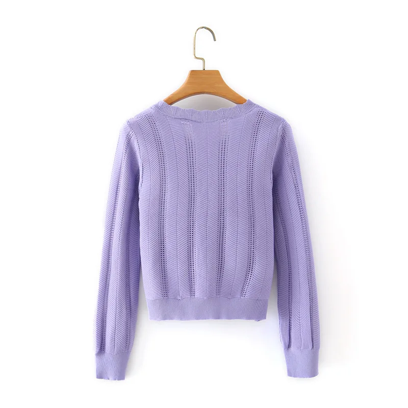

2020 Spring Fall Floral O-neck Cardigans Women Long Sleeve Knitted Tops Sweater Crop Tops Streetwear Casual Outwear