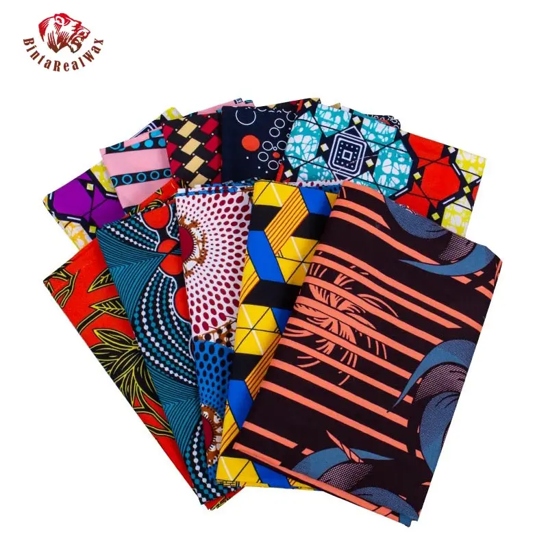 

BintaRealWax 10 Yards Different Colors Ankara Fabric One Color One Yard Material for Handwroking DIY Polyester Cloth C-1 - C4