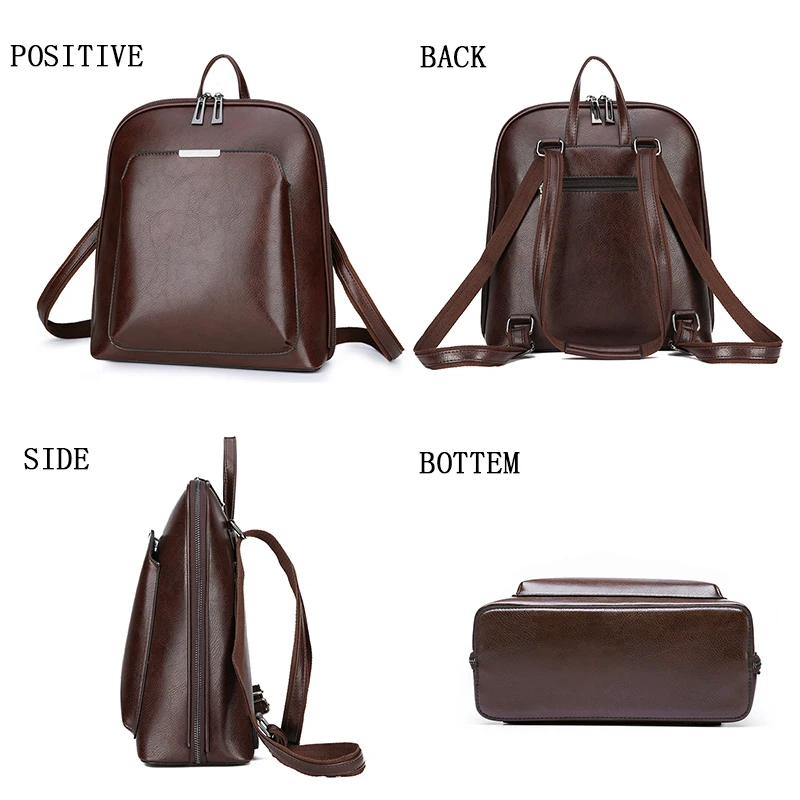 Рюкзак женский кожаный вместительный для школы и досуга |