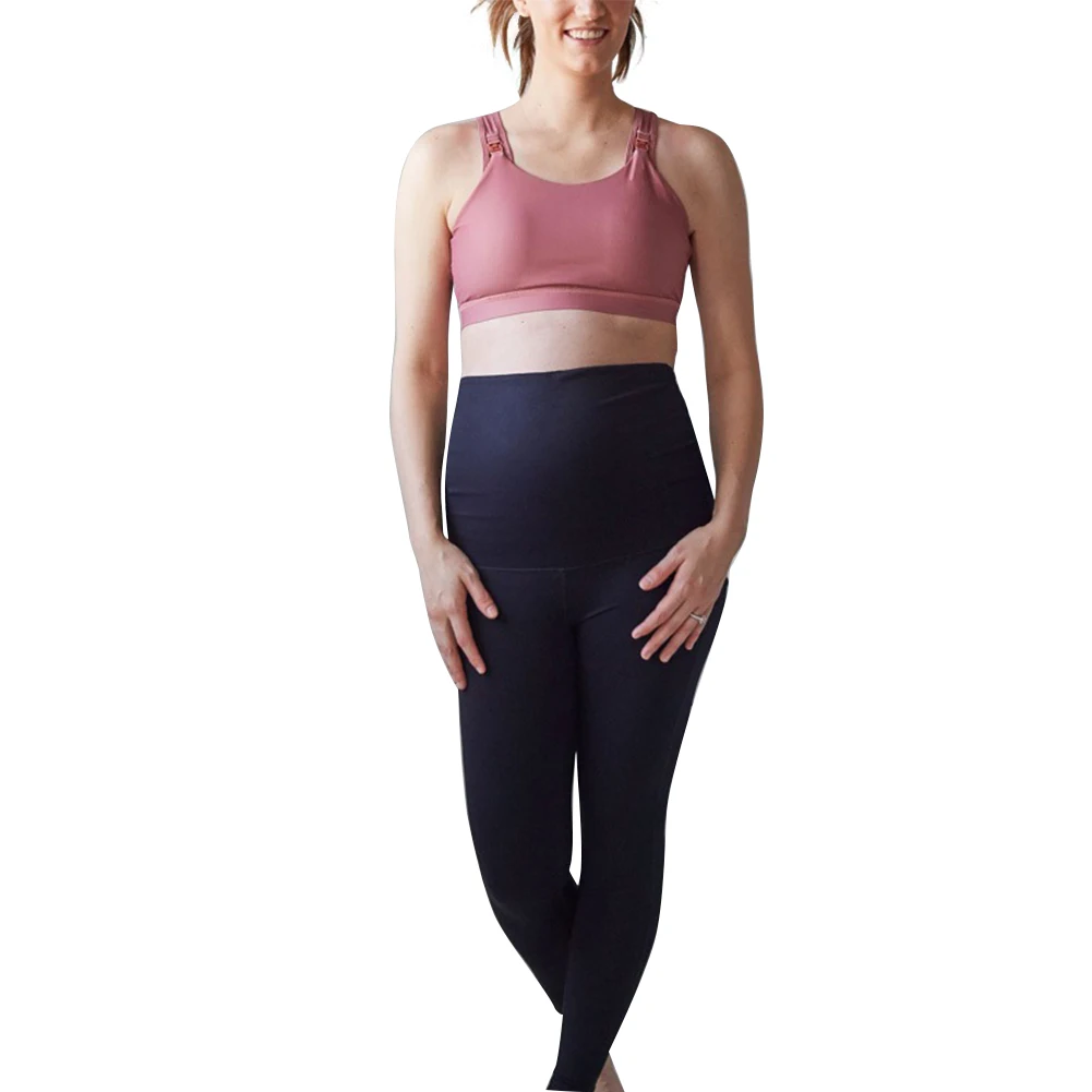 

Women With Pockets Support Workout Pregnancy Casual Solid Long Leggings Maternity Yoga Pants Breathable Stretch Soft Over Belly