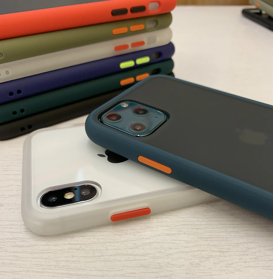 Противоударный силиконовый чехол-бампер для iPhone 11 Pro Xs Max Xr X, прозрачный 360 матовый защитный чехол для iPhone 7 8 Plus, Fundas