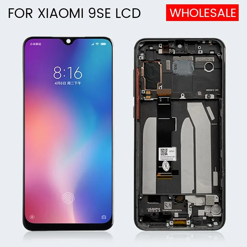 

Оптовая продажа, 5,97 дюймовый оригинальный дисплей Mi 9 SE для Xiaomi 9 SE, ЖК-сенсорный экран, панель, стекло, дигитайзер в сборе с рамкой