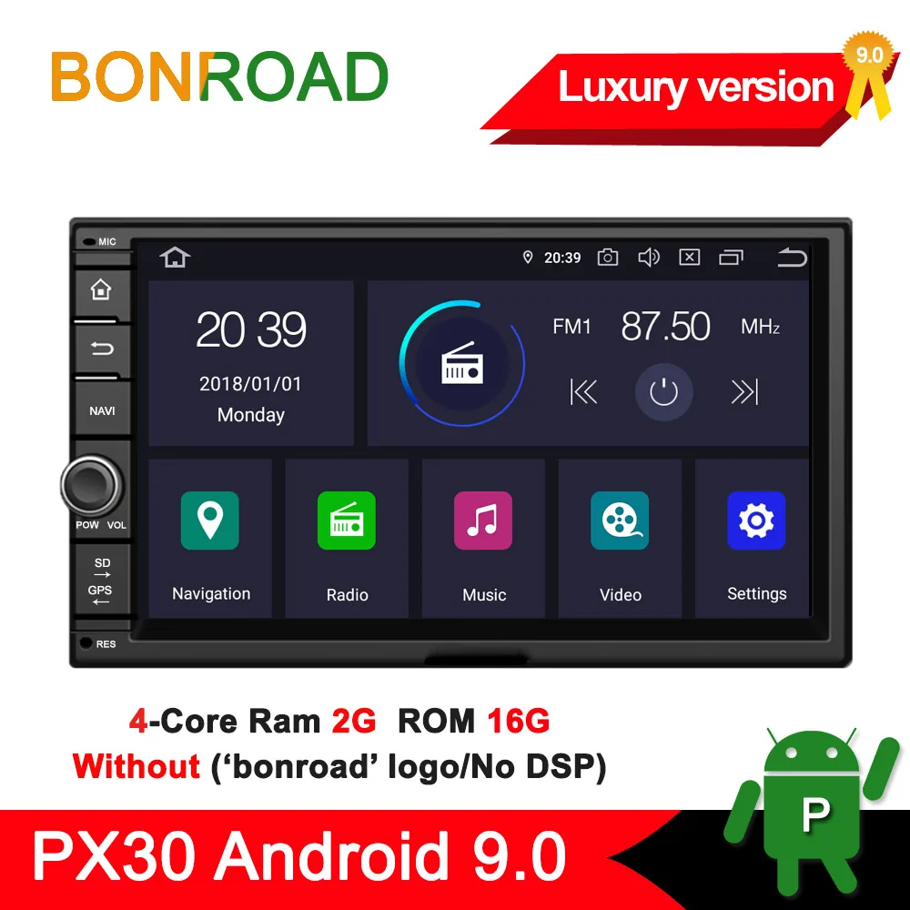 ISO Cable Bonroad " 2din PX30 Android 9,0 универсальный GPS Радио стерео аудио автомобильный мультимедийный плеер для Nissan для kia для Toyota для Honda - Цвет: ISO Cable