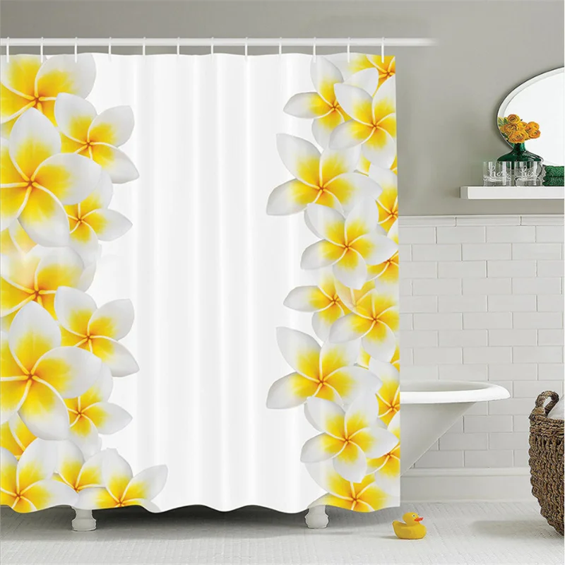 

Beautiful Flower Bathroom Shower Curtain Flower Print Durable Waterproof Bathroom Curtain Flower Curtains Fabric