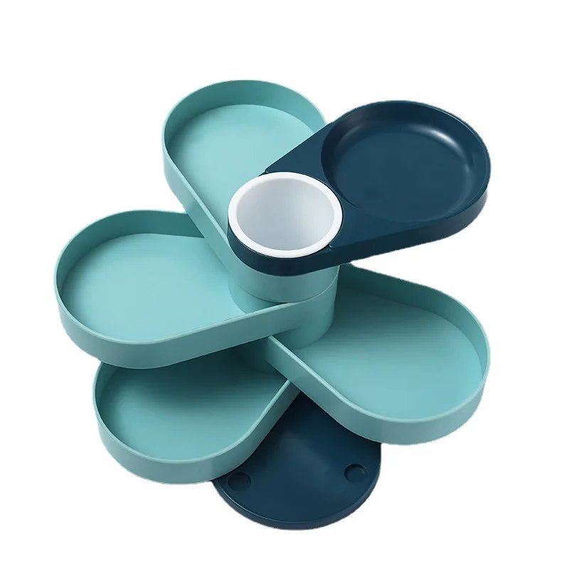 5 grid cosmetic rotating storage box desktop makeup brush tool multifunctional jewelry | Дом и сад