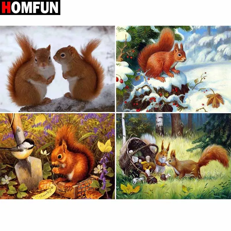 Алмазная 5D Вышивка HOMFUN животное белка картина сделай сам с полными