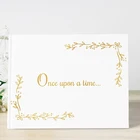 Персонализированная сказочная Свадебная Гостевая книга Once Upon a Time, свадебная книга с белым и золотым знаком, Свадебный декор