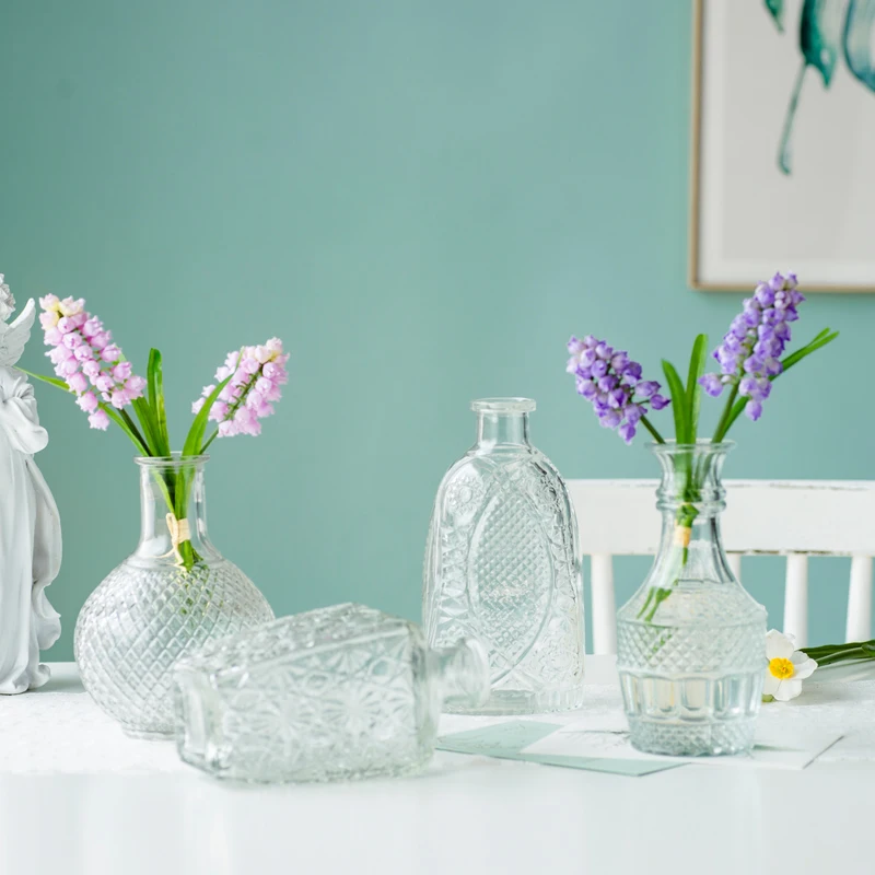 

Nordic Transparent Glass vase Hydroponic House Flower vase Facility Flower arrangement Decoration Flowers Dry vase Desktop