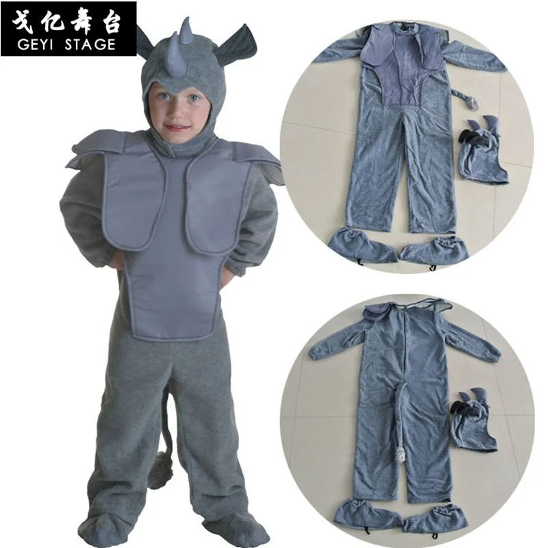 

Children's animal costumes, rhino costumes, exported to Europe and America, single cute cartoon rhino costumes