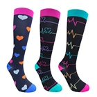 Компрессионные носки для женщин, медсестер, медицинский велосипед, одна пара, медицинские, для ухода за здоровьем, Женские Спортивные Компрессионные носки, велосипедные, для бега с градиентом