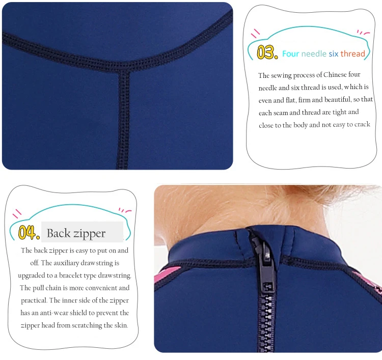 

New one-piece swimsuit for children long-sleeved wetsuit for children baby swimsuit for sun protection quick-drying hot spring