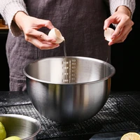 304 stainless steel bowls mixing bowl with scale 4 5 quart deep mixing egg bowls 9 inches kitchen metal bowl for baking salad l1