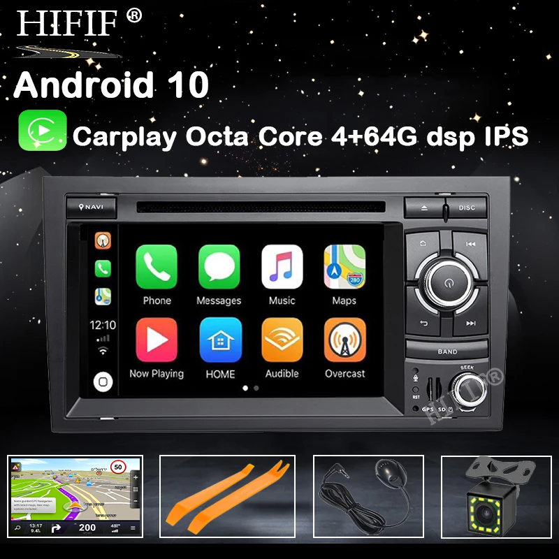 Автомобильный DVD плеер DSP 4G Android 10 IPS для AUDI A4 GPS стерео мультимедийная навигация