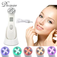 5 in 1 led skin tightening mesotherapy facial led photon skin rejuvenation anti aging rf ems beauty face lifting massage device