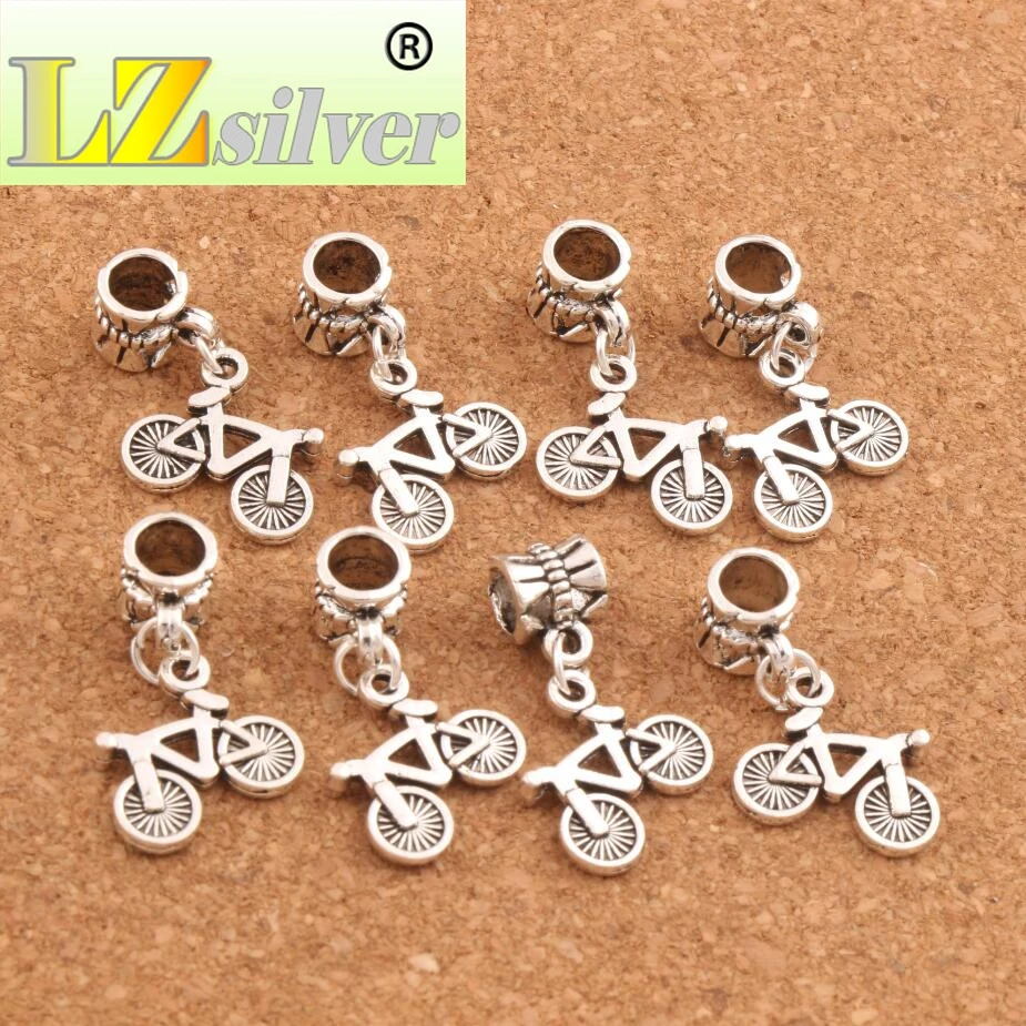 Open Bicycle Bike Metal Charm Beads 15.3x27.5mm 100pcs zinc alloy Dangle Fit European Charm Bracelets Jewelry DIY B506