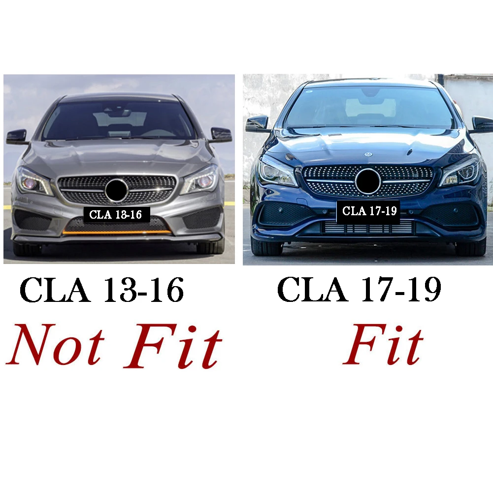 Front Racing Billet Bumper Grille Cover For Mercedes Benz W117 CLA Class 2017 2018 2019 GTR Diamond AMG | Автомобили и мотоциклы