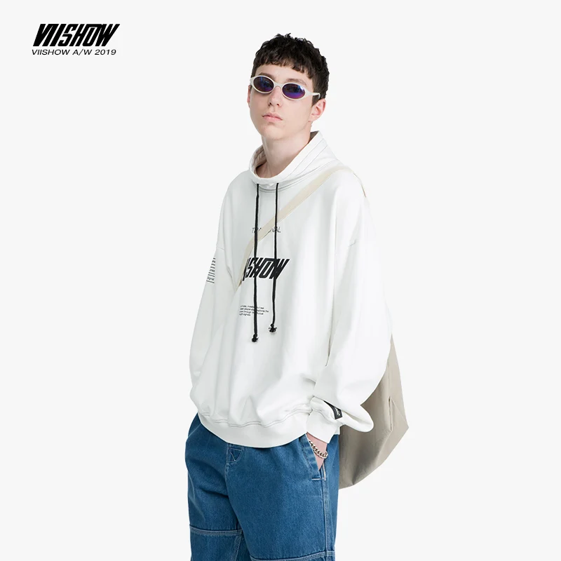 Бренд VIISHOW 2019 осенние мужские свитшоты повседневные толстовки белые хип-хоп топы