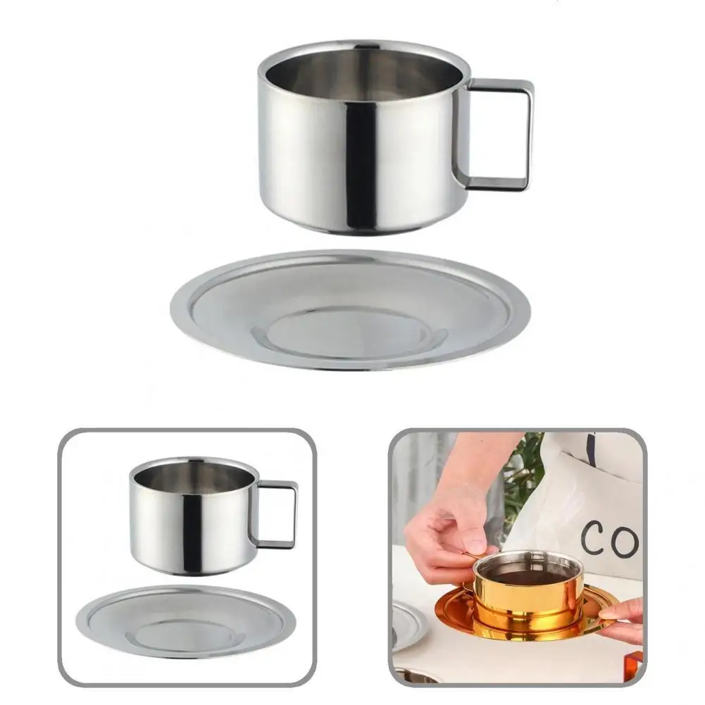 

Useful Coffee Mugs Anti-scalding Stainless Steel Exquisite Glossy Coffee Cups Water Cups Coffee Mugs 200ml