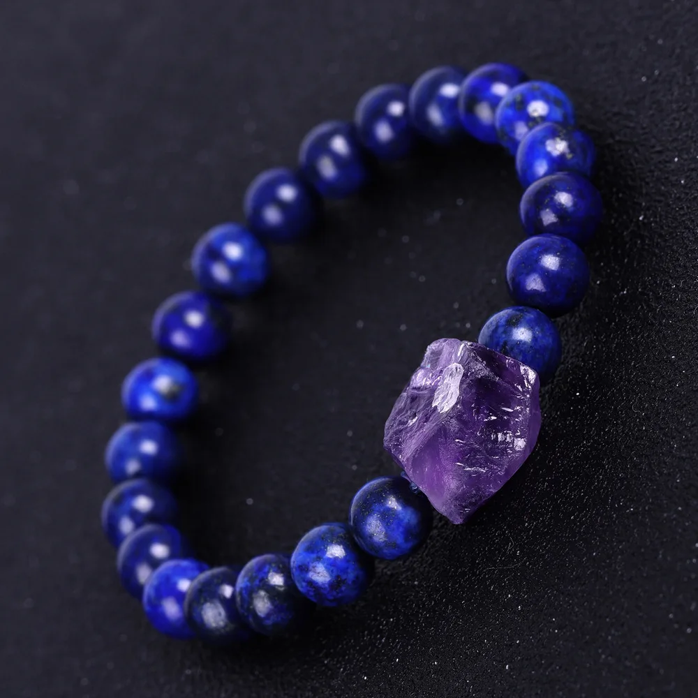 

2021 Cheap Items Purple Goth Irregular Natural Amethyst Couple Bracelet 8mm Natural Stone Beads Bracelets For Women Mens Jewelry