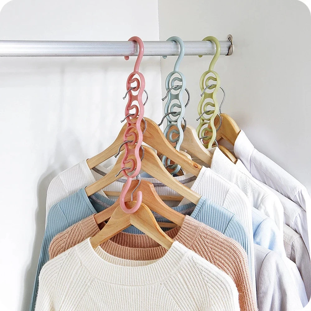 

Magic Multi-port Support Circle Clothes Hanger Clothes Drying Rack Multifunction Plastic Home Storage