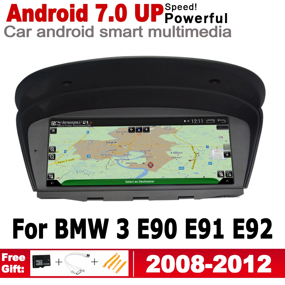 

2G+16G Android 7.0 UP Car Radio GPS Multimedia Player For BMW 3 E90 E91 E92 2008~2012 CIC WiFi Screen BT Map Navigation